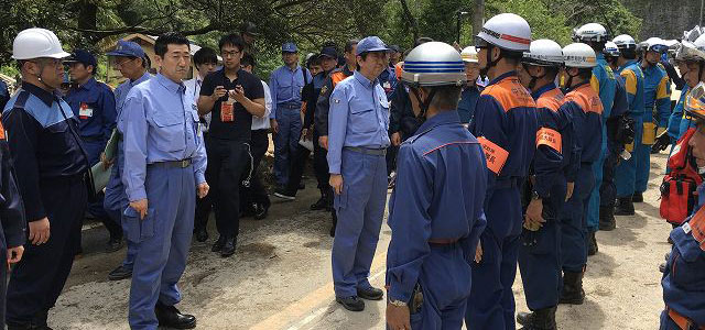 安倍総理視察の様子