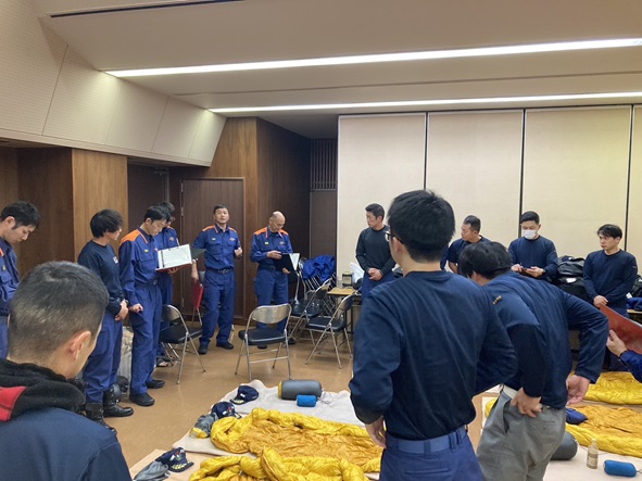 石川県消防学校でのミーティング