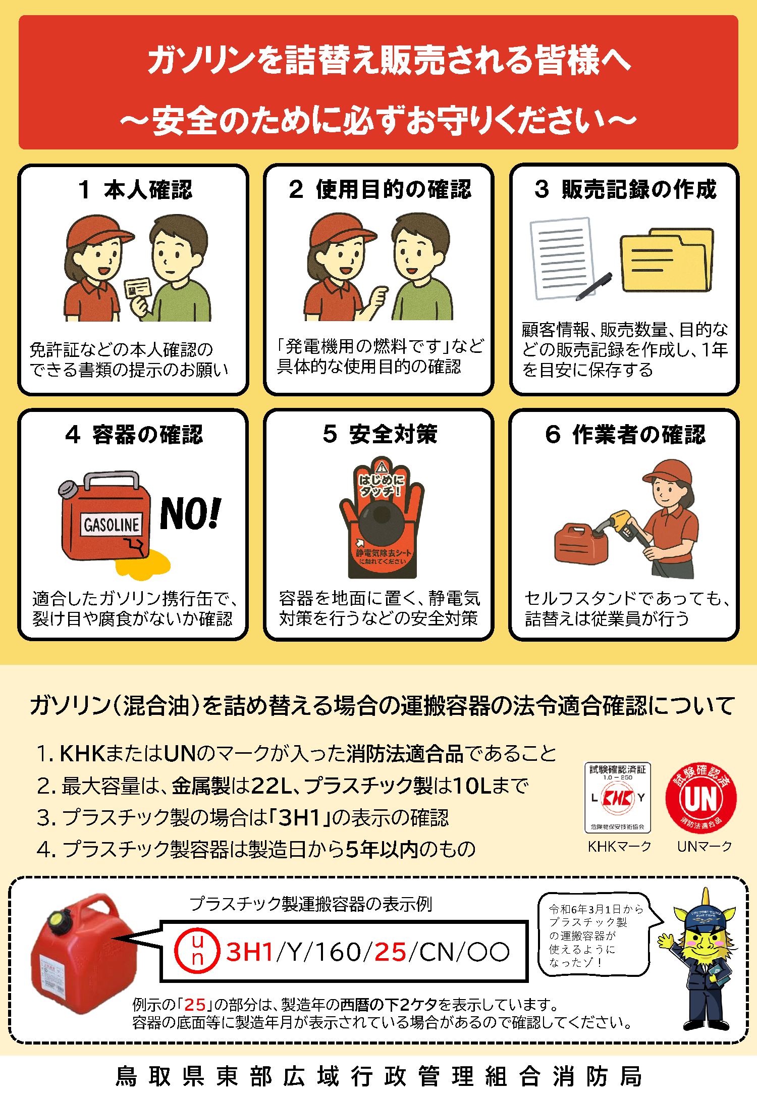 ガソリンを詰替え販売される皆様へ